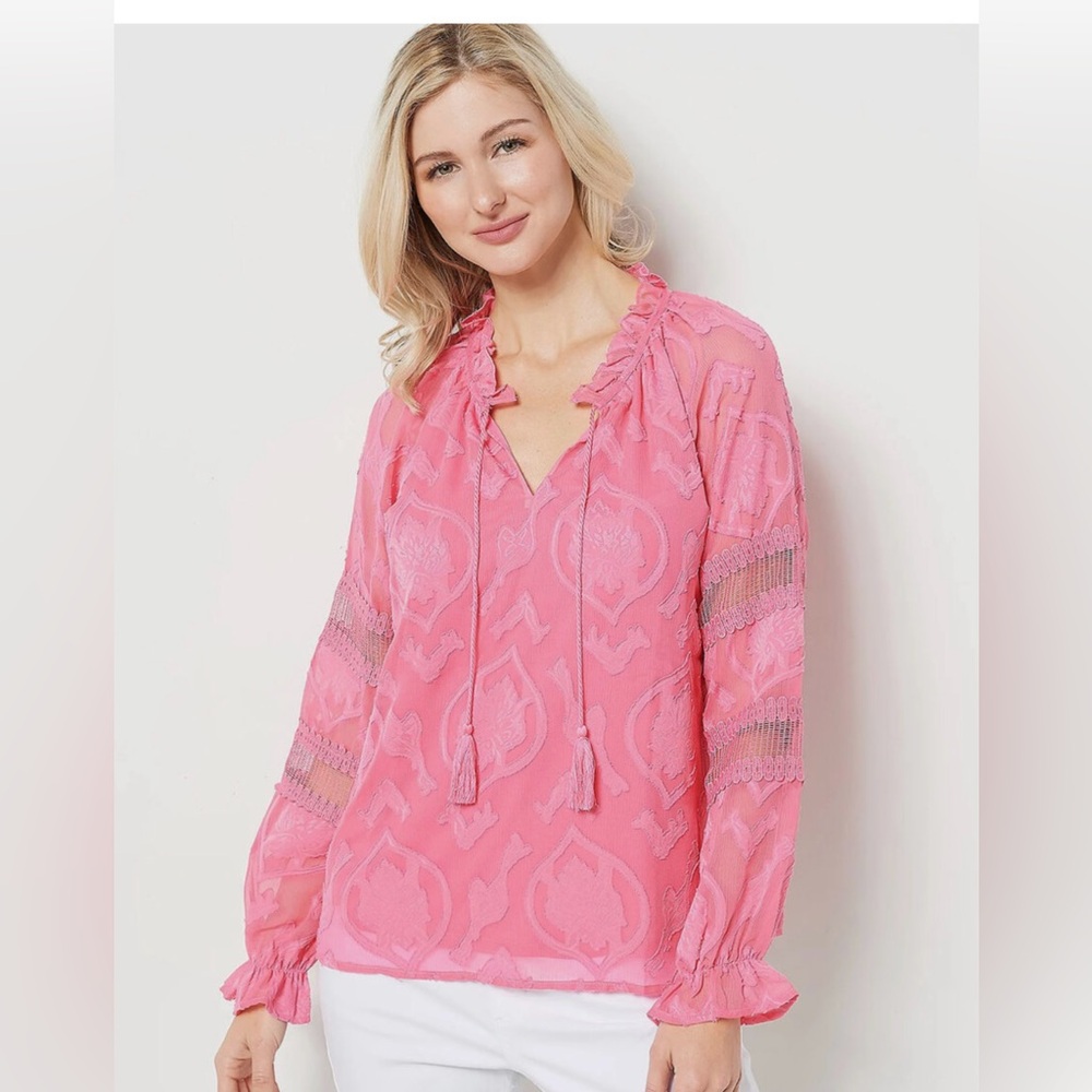 Belle by Kim Gravel Burnout Blouse